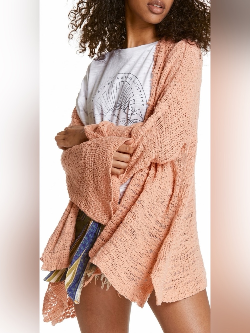 Free People In My Element Open Front Knit Cardigan size M